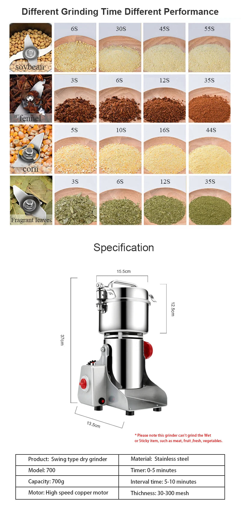 Biolomix 800g 700g grãos especiarias hebals cereais café moedor de alimentos secos moinho máquina moagem gristmill farinha em pó triturador