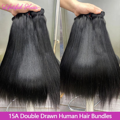 15 pacotes de cabelo duplo desenhado em linha reta vietnamita feixes de cabelo cru extensões de cabelo humano 20 22 24 Polegada tissage cabelo humano