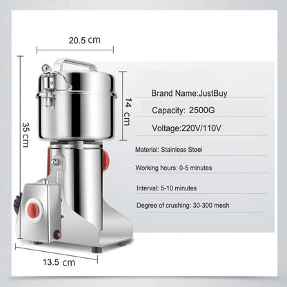 Moedor De Ervas De Alimentos Secos, Máquina De Café, Grão, Moinho De Especiarias, Misturador De Trigo De Medicina, Grande Capacidade Livre, 800G, 3000W